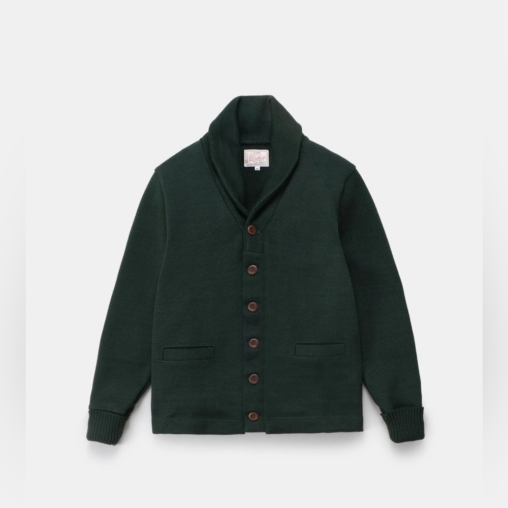 Dehen 1920 Shawl Sweater Coat - Size Large - Color Pine